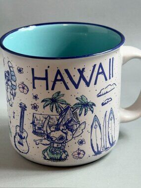 Vintage Lilo Stitch Walt Disney Coffee Mug Cup Hawaii Tiki Hula Aloha Surf Store